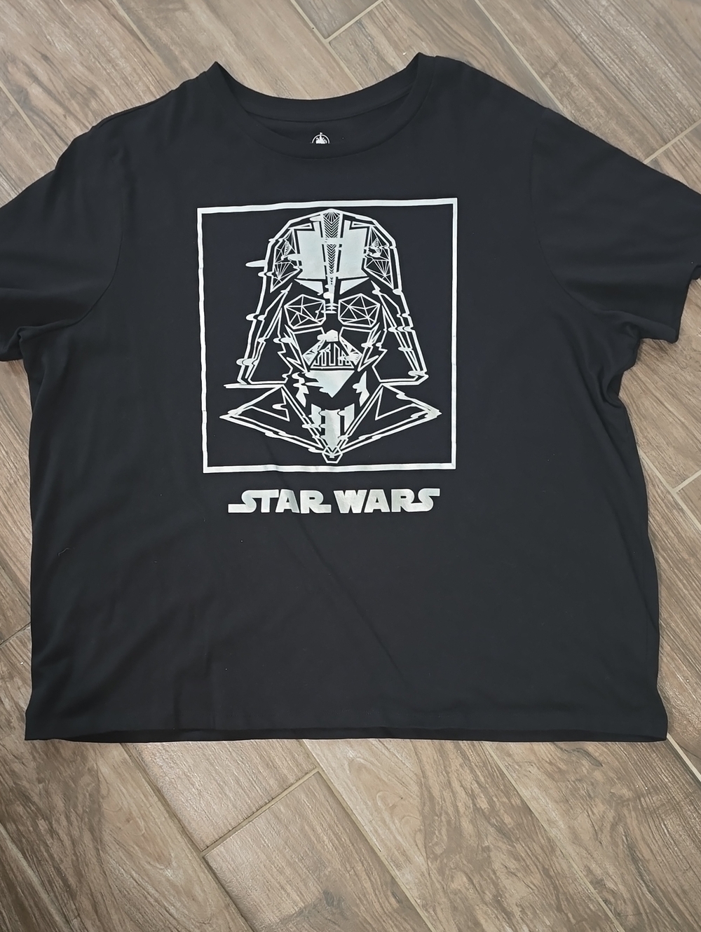 Star Wars Disney 🖤Black T-Shirt with White Geometric Darth Vader Graphic